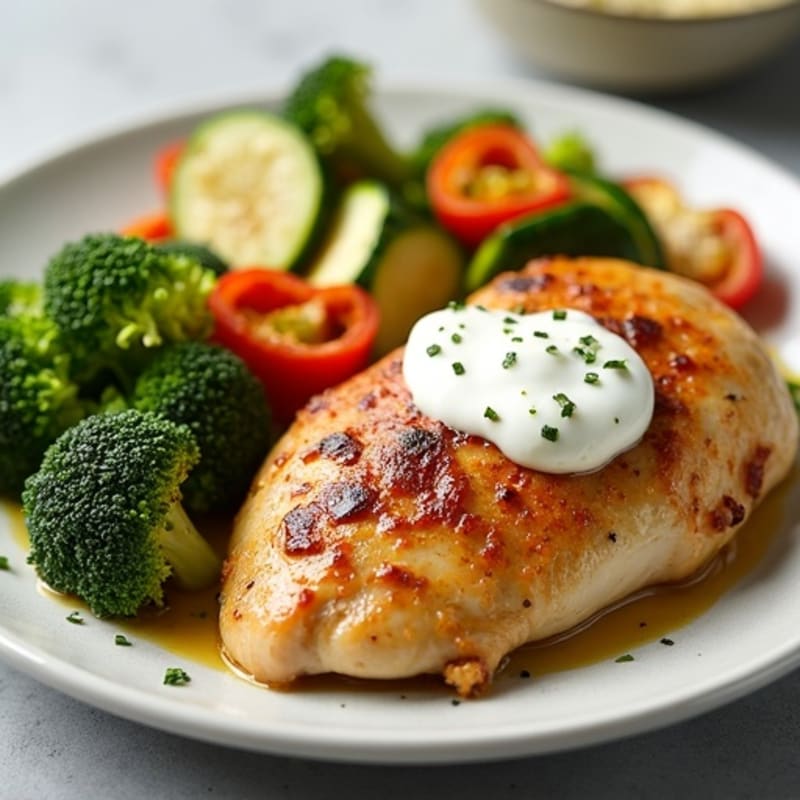 Creamy Spiced Chicken with Roasted Vegetables