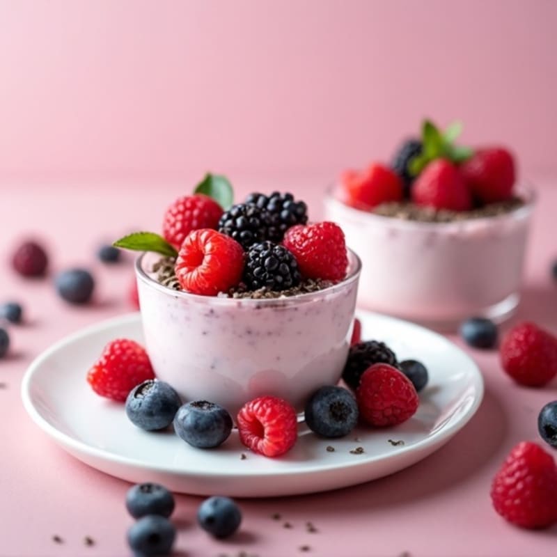 Silky Greek Yogurt Protein Mousse with Mixed Berries