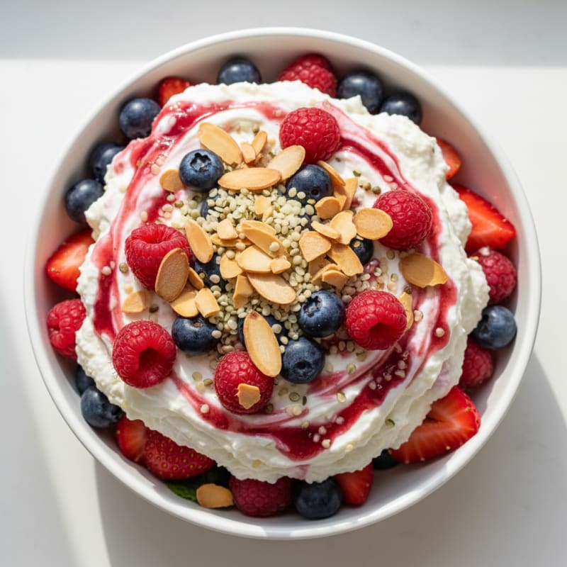 Greek Yogurt Protein Parfait with Mixed Berries