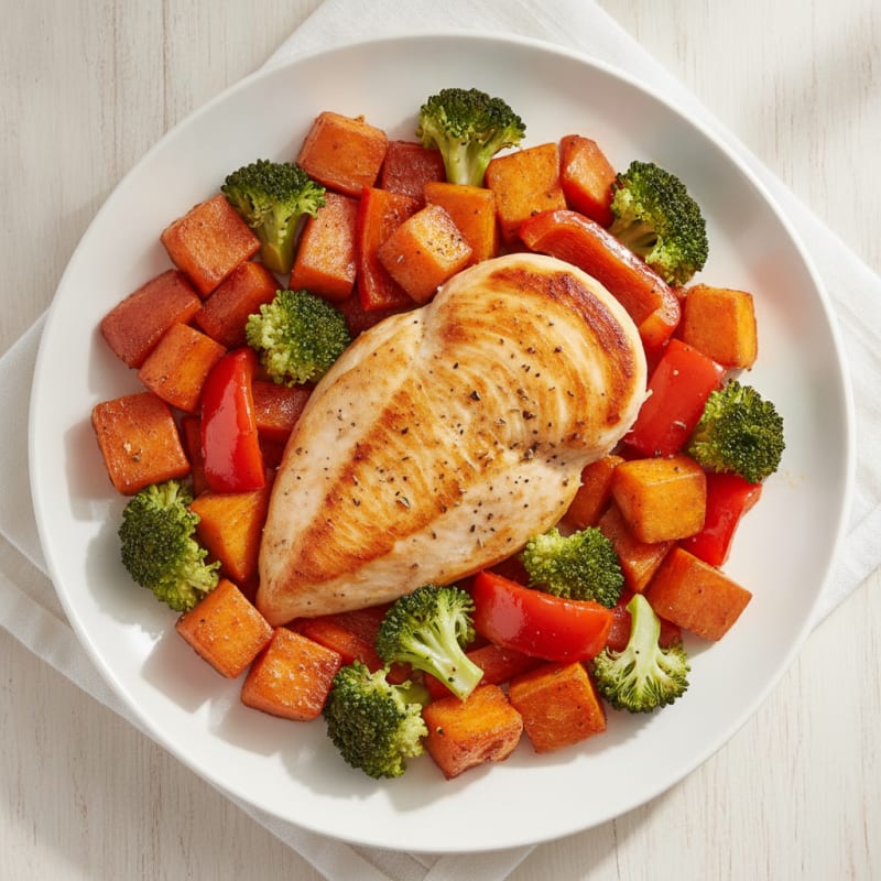 Pan-Seared Chicken with Roasted Vegetables