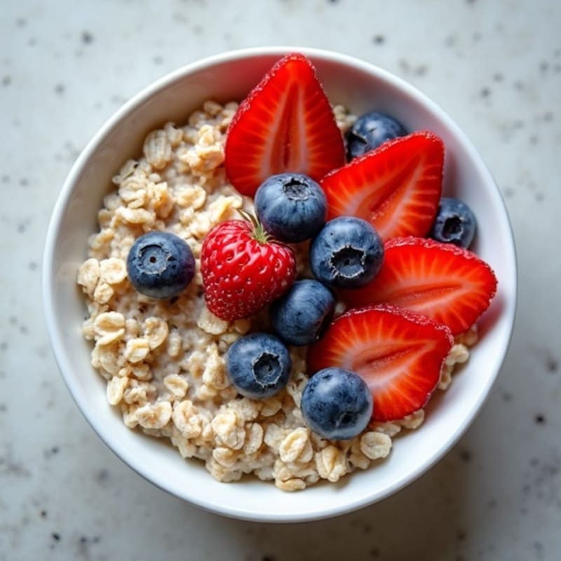 Creamy Protein Oatmeal with Berries and Chia Seeds