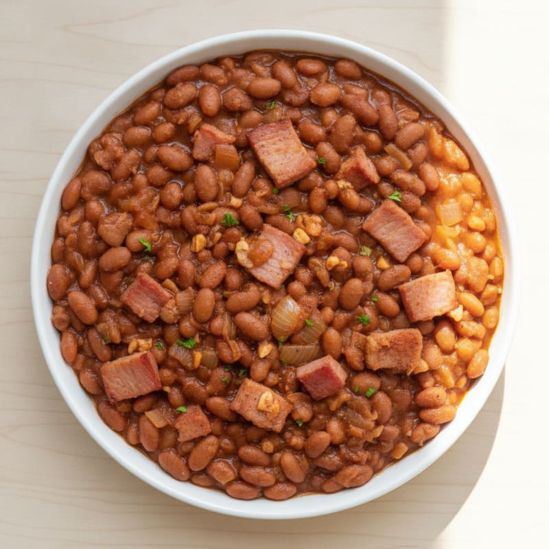 Hearty Baked Beans with Smoked Ham