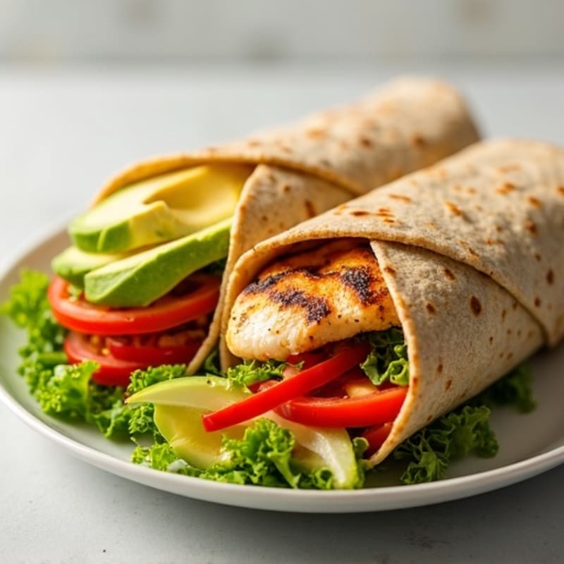 Crispy Grilled Chicken and Fresh Veggie Wrap