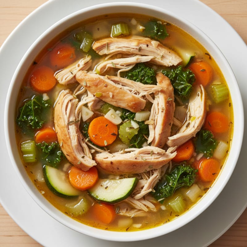 Shredded Chicken and Vegetable Soup