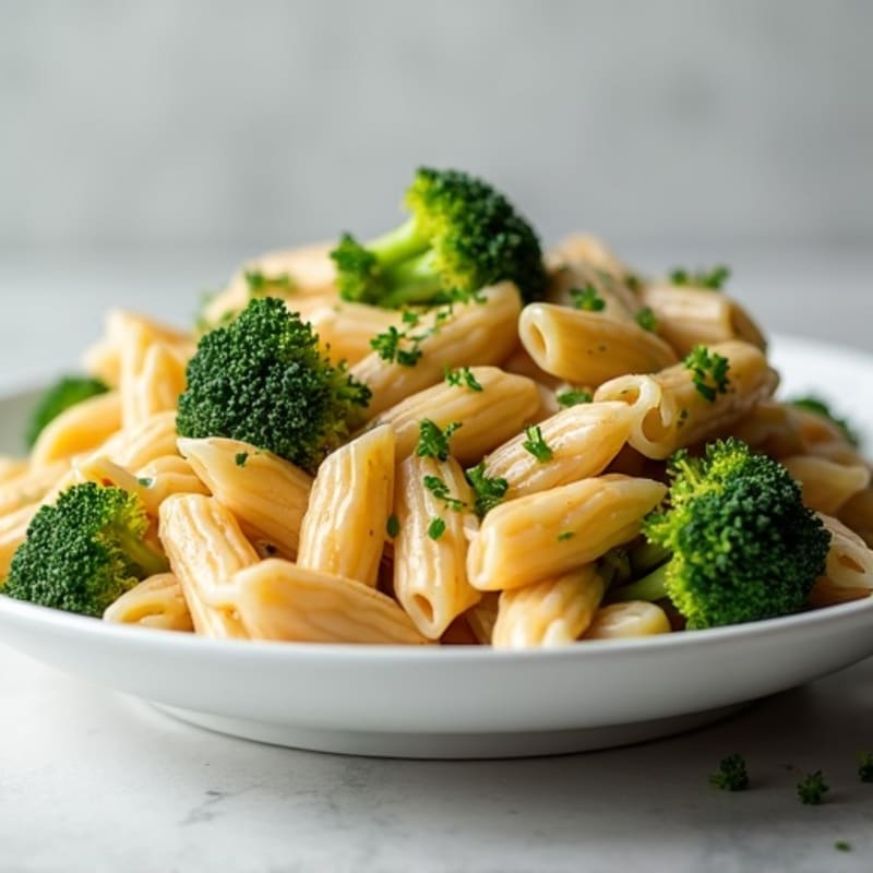 Creamy Chicken Pasta with Roasted Broccoli