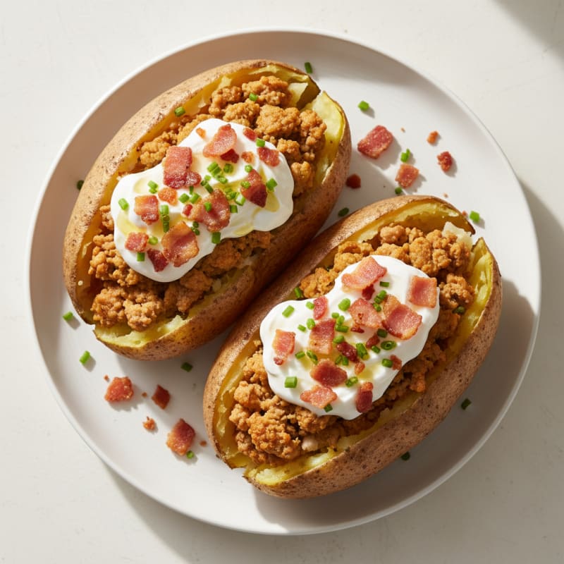 Creamy Loaded Baked Potatoes with Crispy Bacon