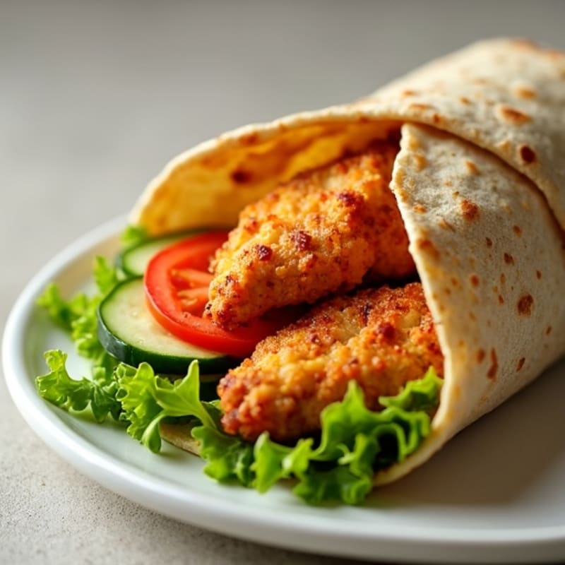 Crispy Buffalo Chicken Wrap with Fresh Veggies