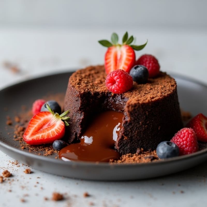 Protein-Rich Dark Chocolate Lava Cake