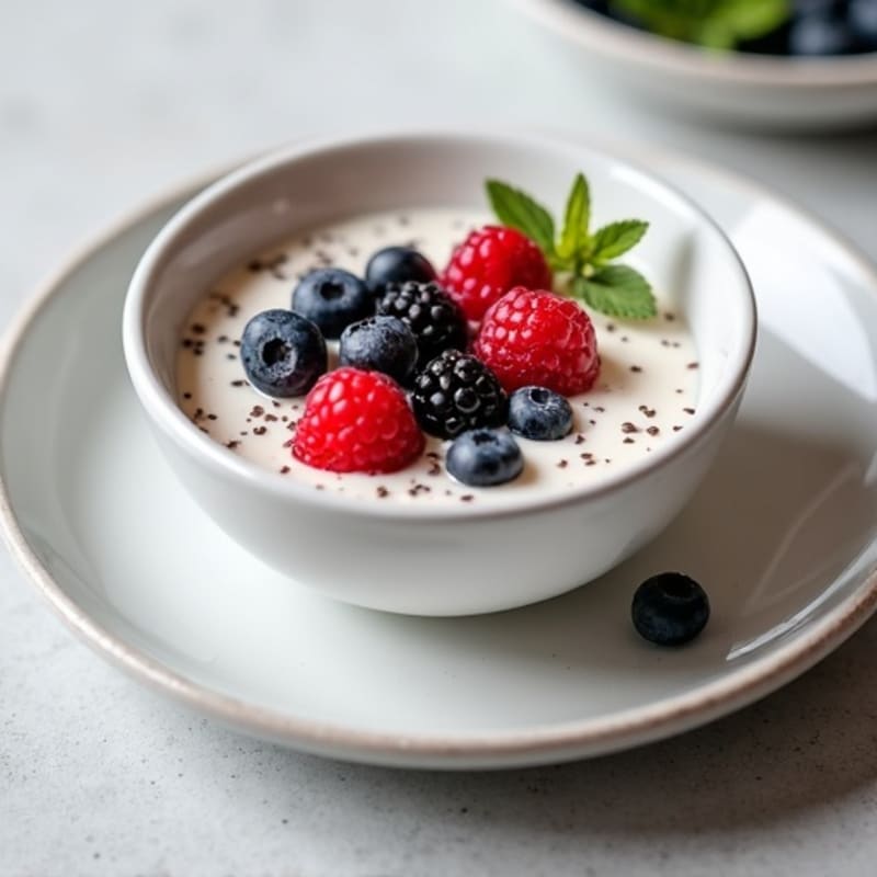 Silky Greek Yogurt Protein Pudding with Berries