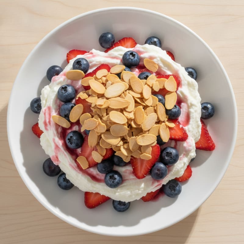 Greek Yogurt Protein Parfait with Berries and Almonds