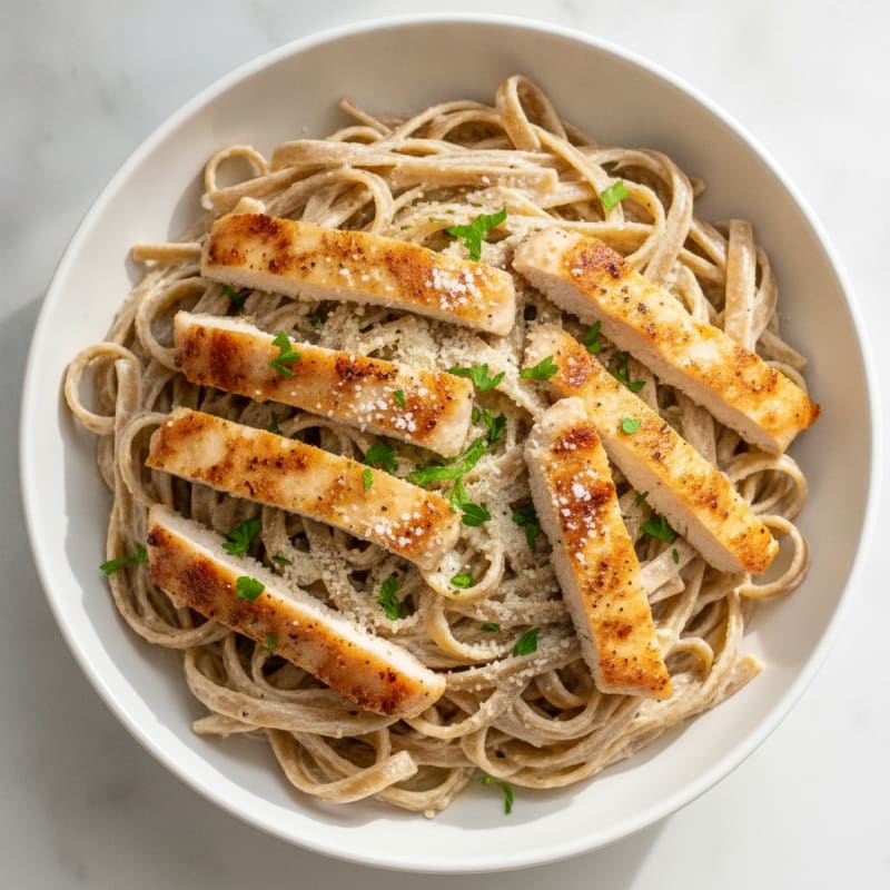 Clean Chicken Alfredo Fettuccine