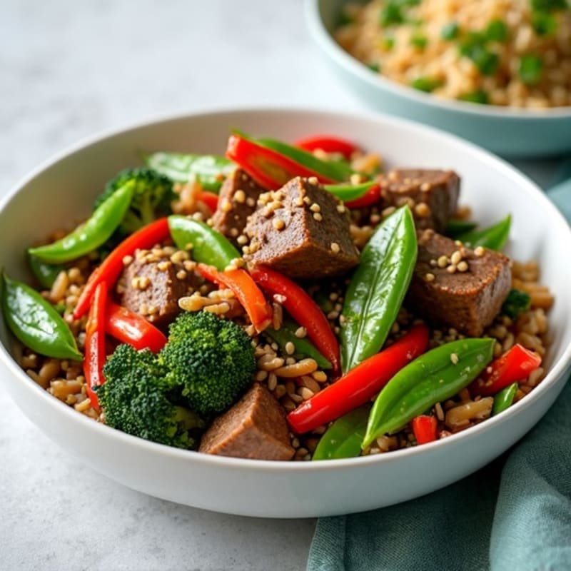 Lean Sesame Beef Stir Fry with Crisp Vegetables
