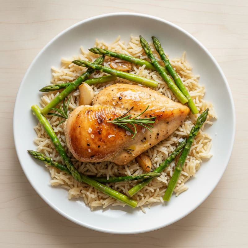 Lemon Herb Roasted Chicken with Rice