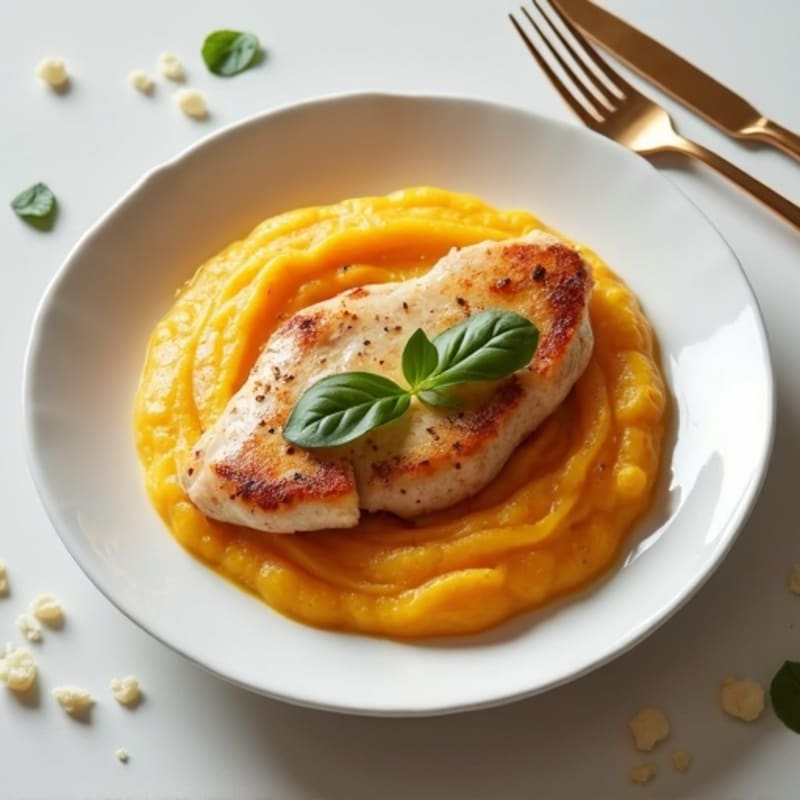 Creamy Pan-Seared Chicken with Silky Roasted Butternut Squash Puree