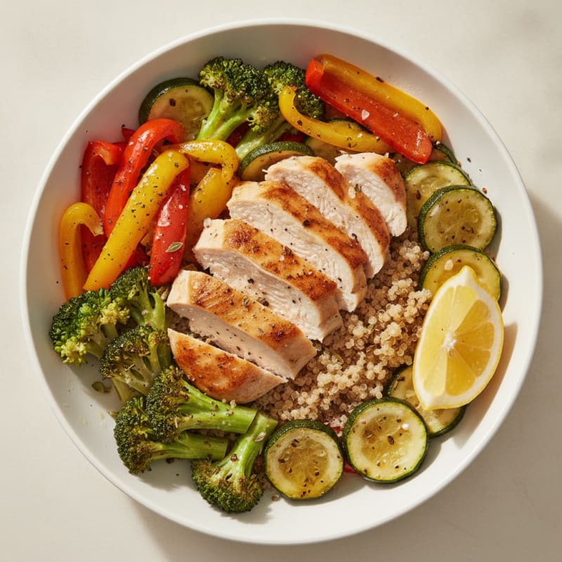 Chicken and Roasted Vegetable Bowl
