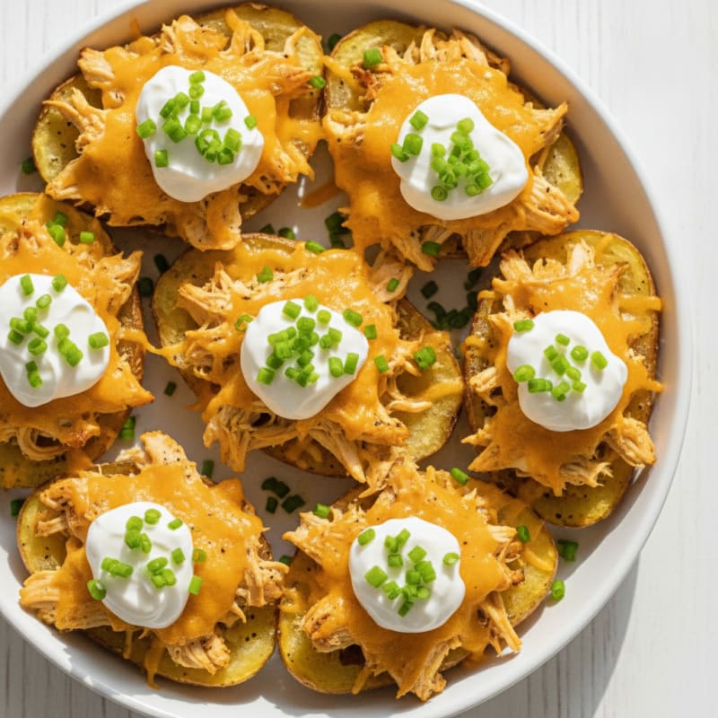 Loaded Potato Skins with Chicken and Chives