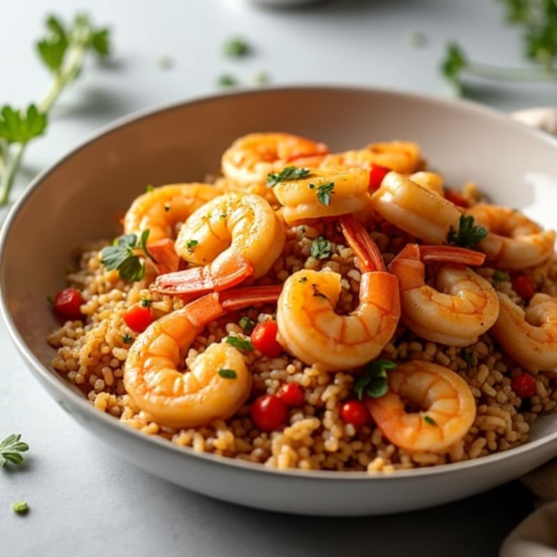 Saffron-Spiced Shrimp and Seafood Rice Skillet