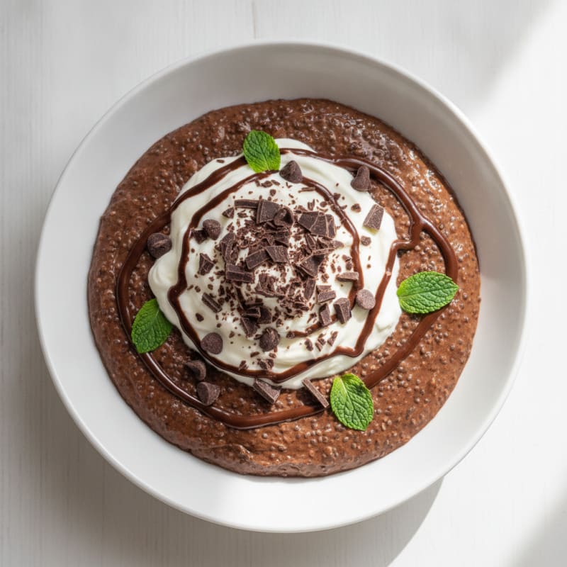 Silky Chocolate Protein Pudding with Chia Seeds