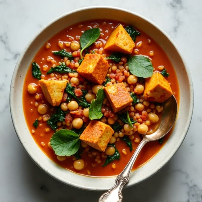 Hearty Red Lentil and Spinach Curry