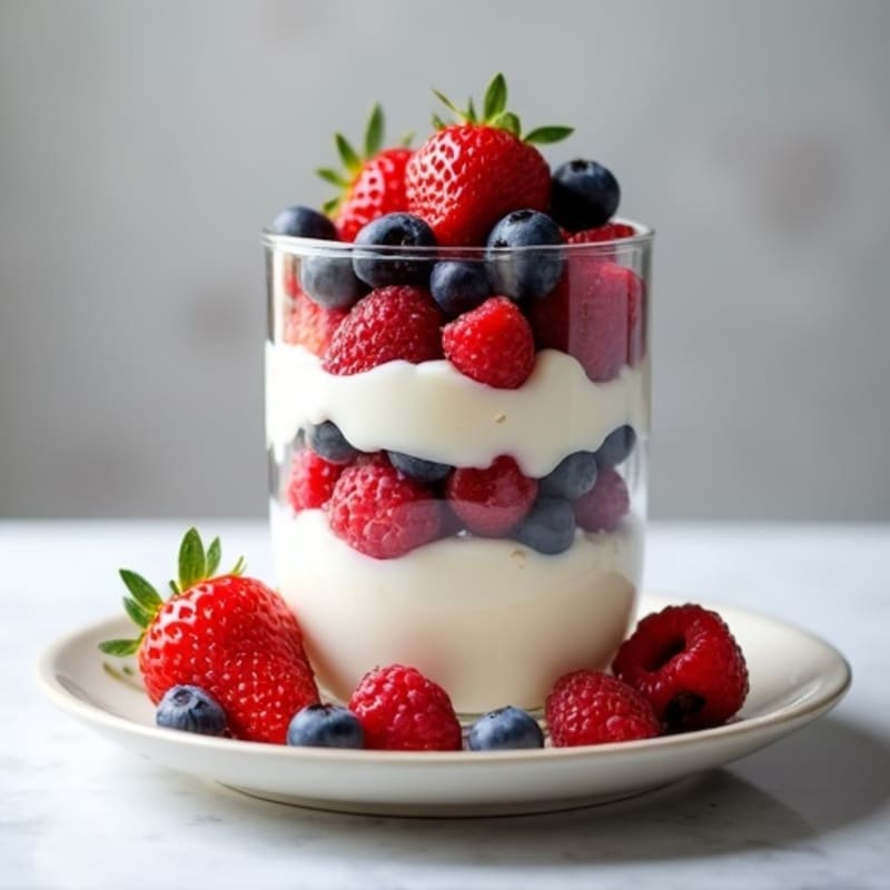 Greek Yogurt Protein Parfait with Mixed Berries
