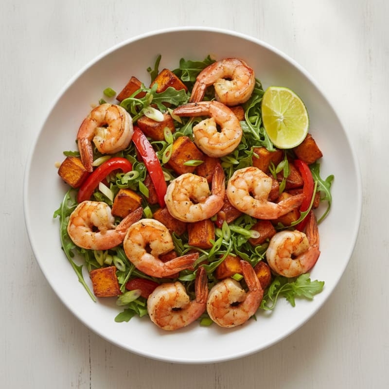 Roasted Shrimp and Sweet Potato Bowl