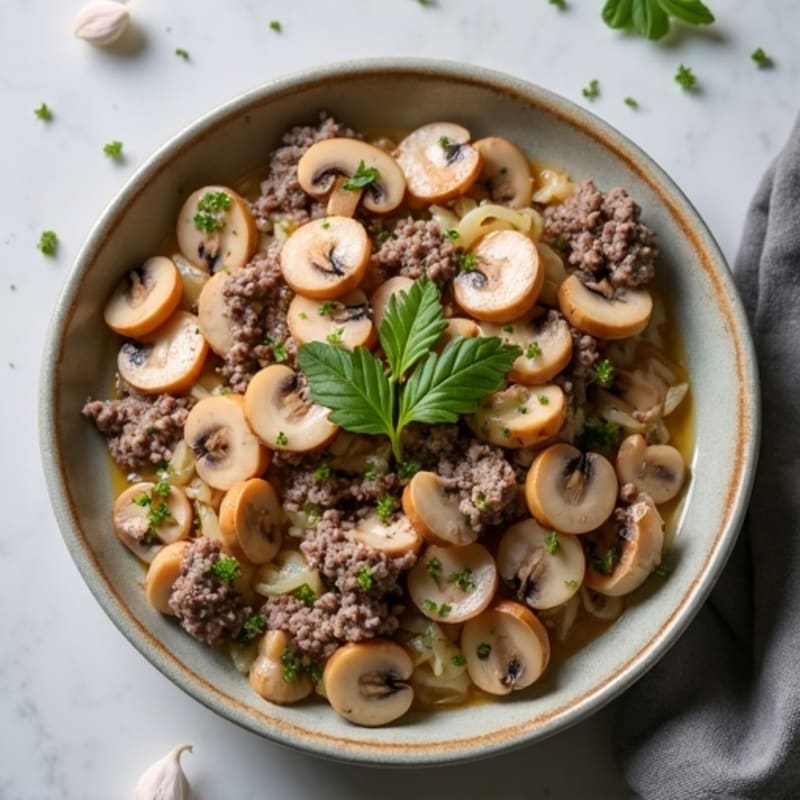 Creamy Lean Beef and Mushroom Skillet