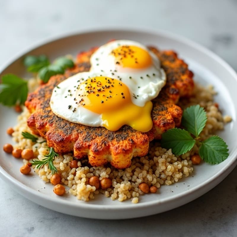 Crispy Cauliflower Steaks with Herbed Quinoa