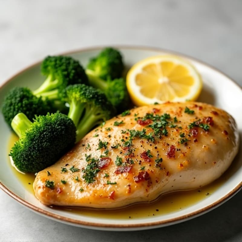 Lemon Herb Roasted Chicken and Crispy Broccoli