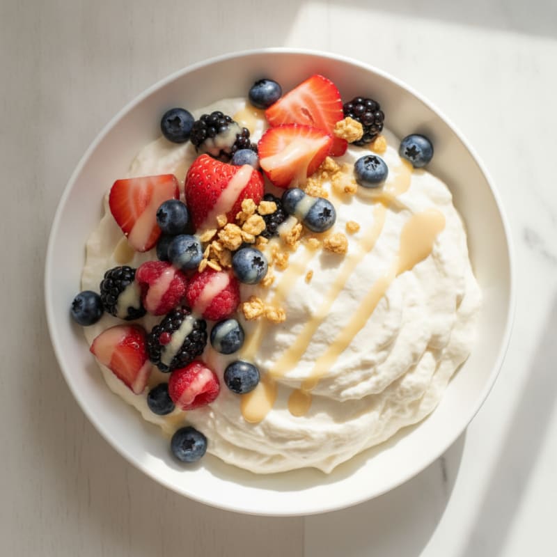 Silky Greek Yogurt Protein Pudding with Berries