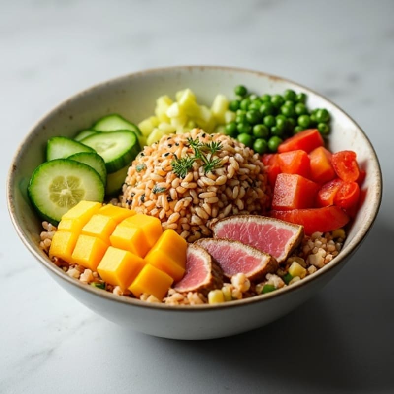 Fresh Ahi Tuna Poke Bowl with Mango