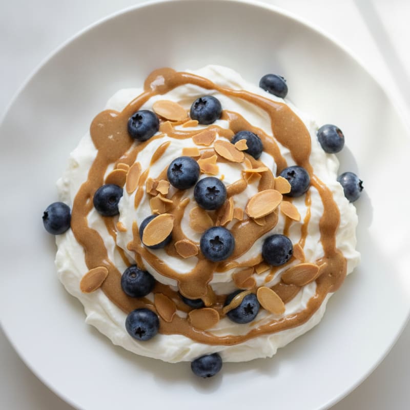 Greek Yogurt Protein Parfait with Almond Butter and Berries