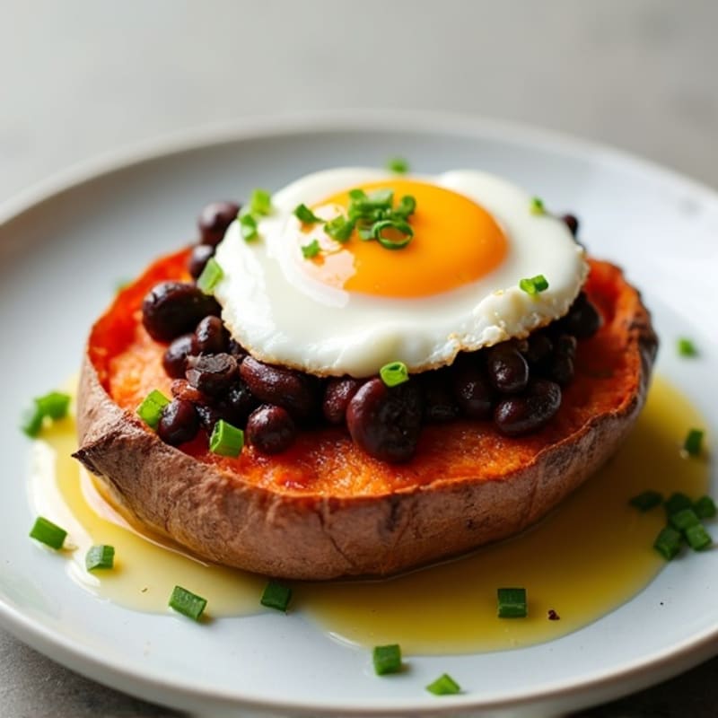 Crispy-Skin Loaded Sweet Potato with Greek Yogurt