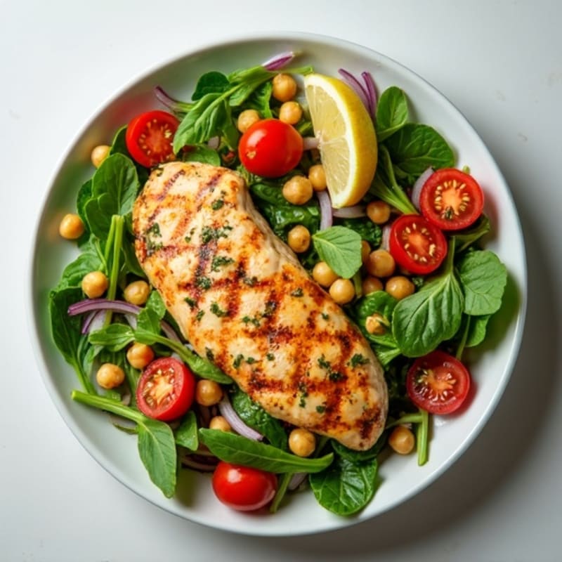 Lemon-Herb Grilled Chicken with Fresh Chopped Salad