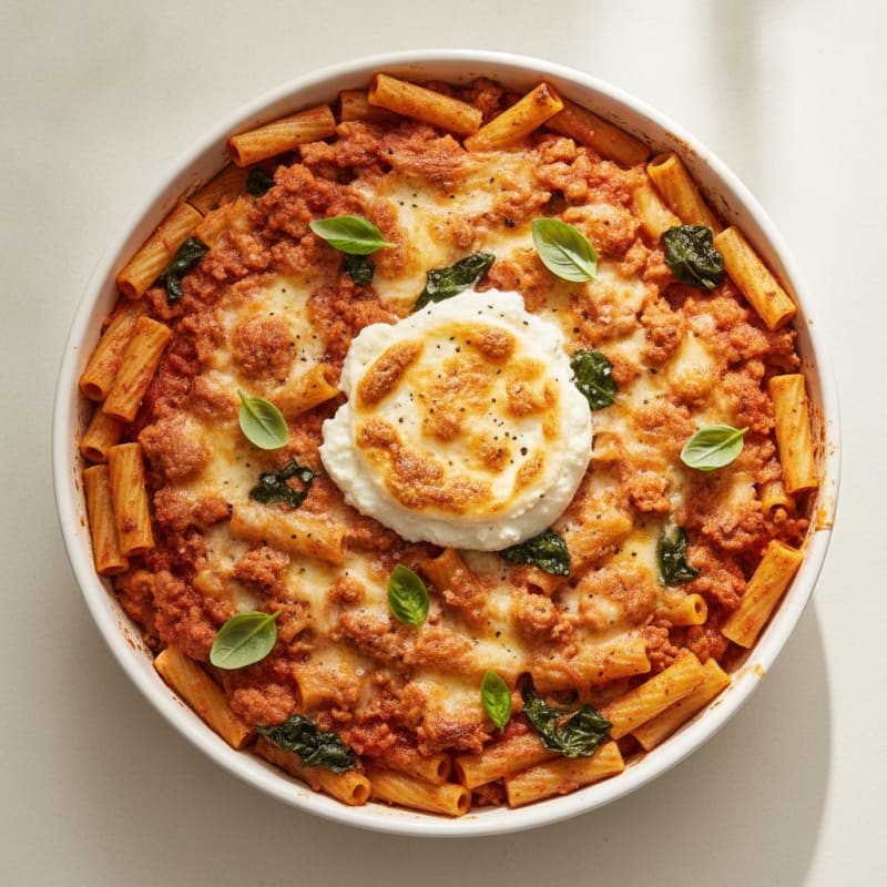 Classic Baked Ziti with Ricotta