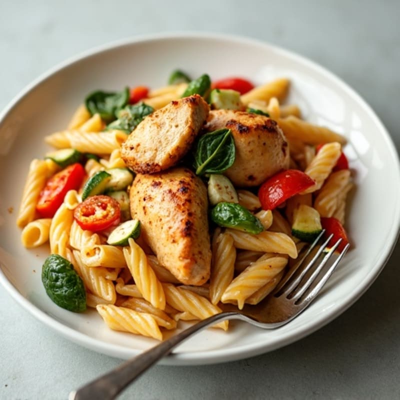 Creamy Spicy Cajun Chicken Pasta with Fresh Vegetables
