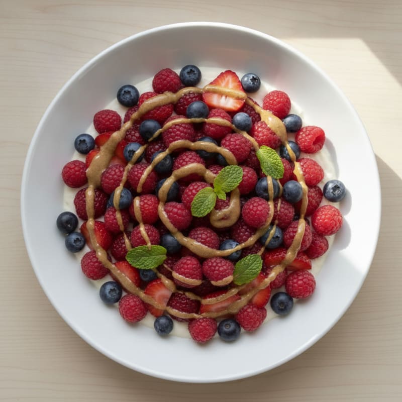 Silky Greek Yogurt Protein Pudding with Mixed Berries