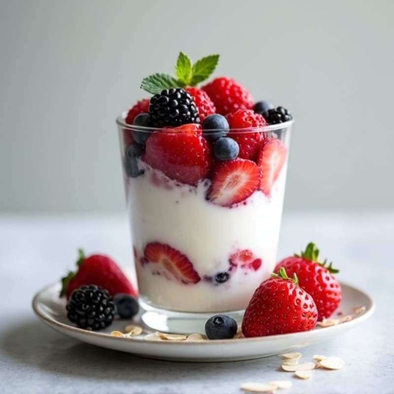 Greek Yogurt Protein Parfait with Mixed Berries