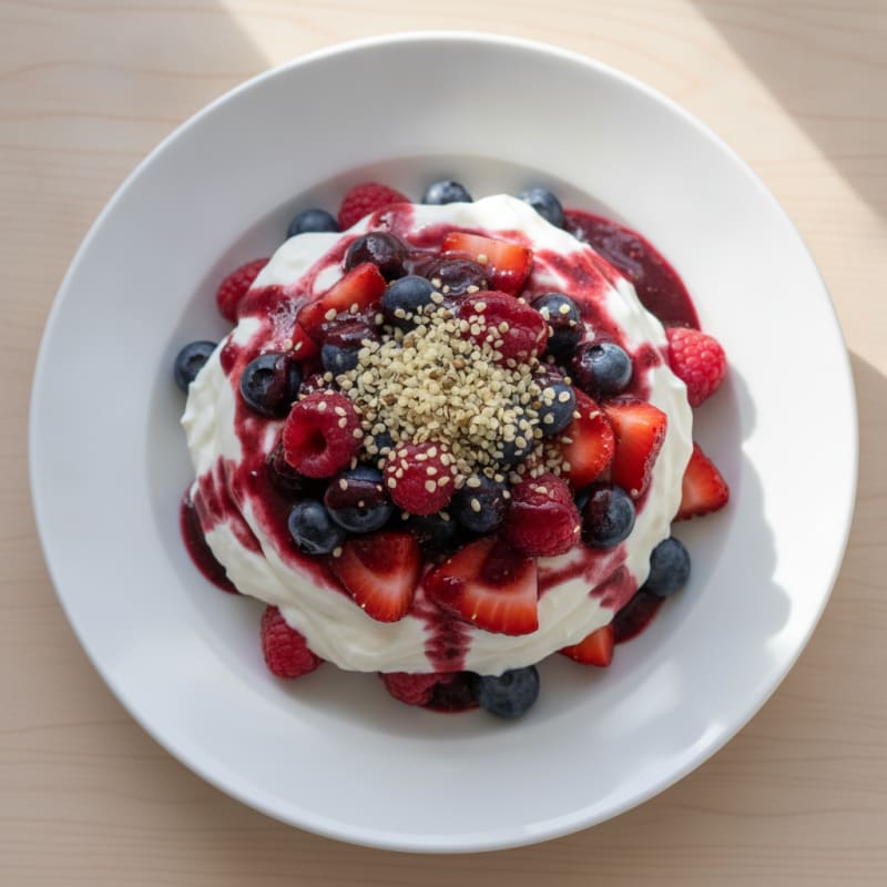 Greek Yogurt Protein Parfait with Mixed Berries