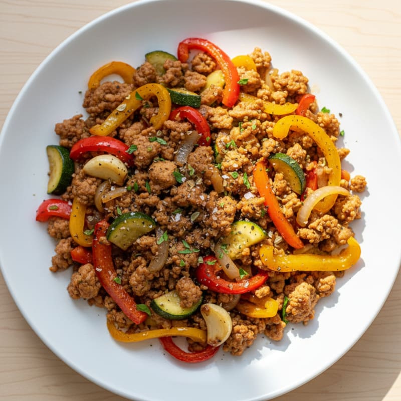 Savory Ground Turkey and Vegetable Skillet