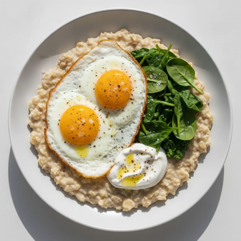 Savory Oatmeal with Fried Egg