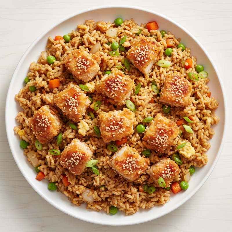 Crispy Sesame Chicken Fried Rice