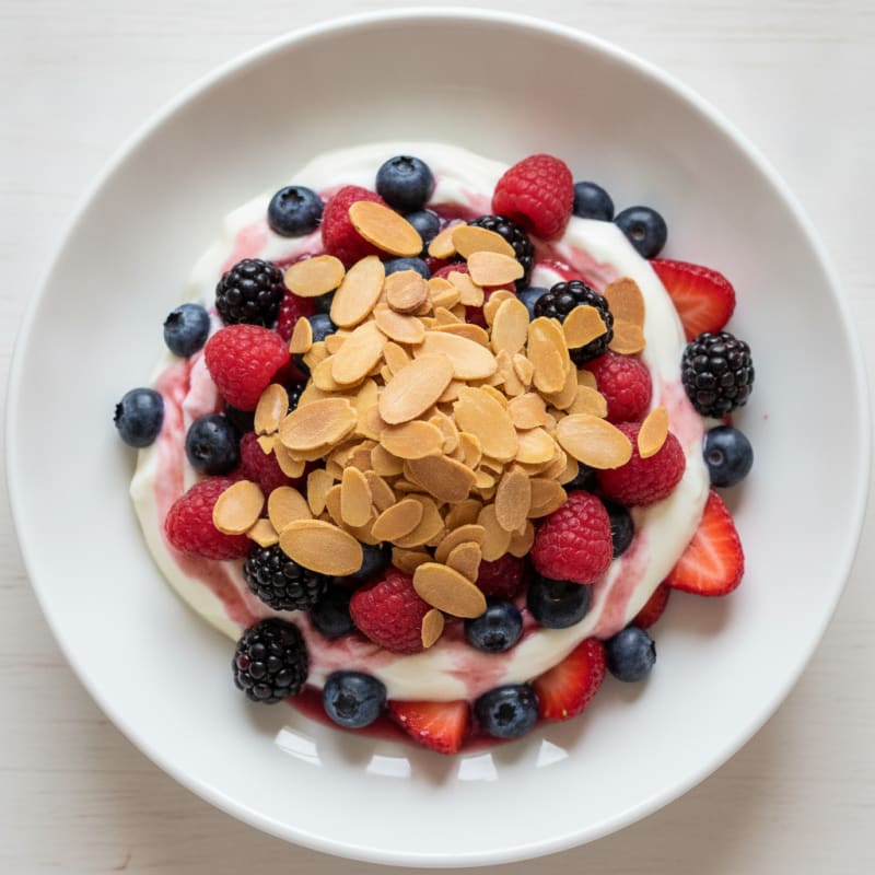 Greek Yogurt Protein Parfait with Mixed Berries