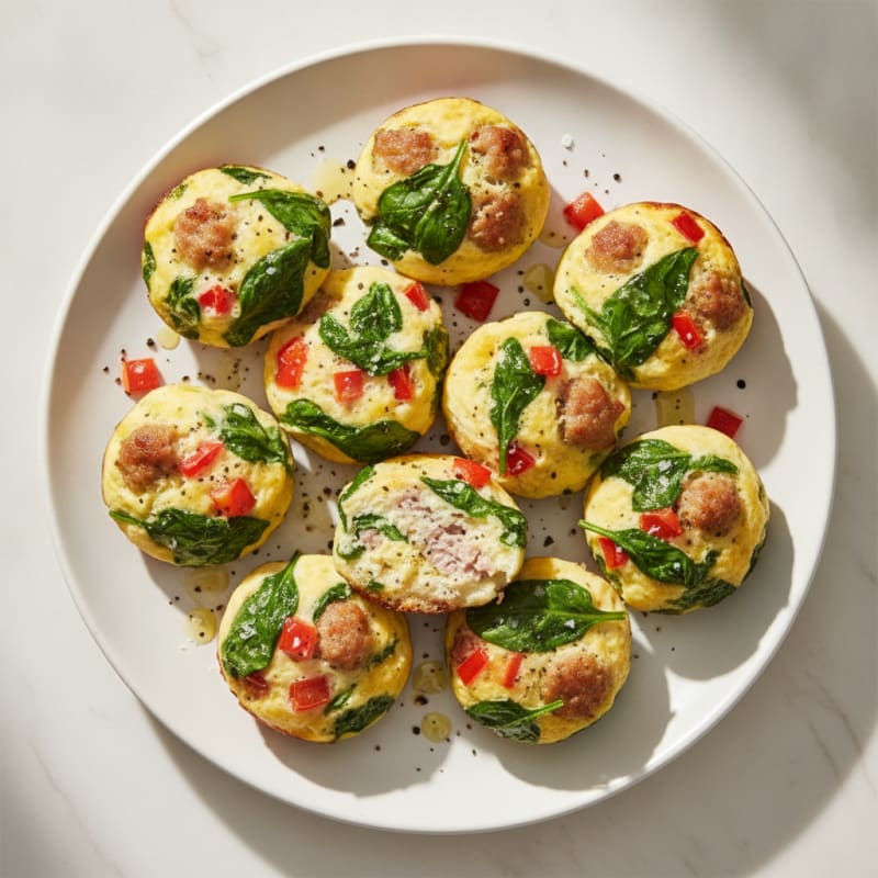 Savory Egg White and Chicken Sausage Bites
