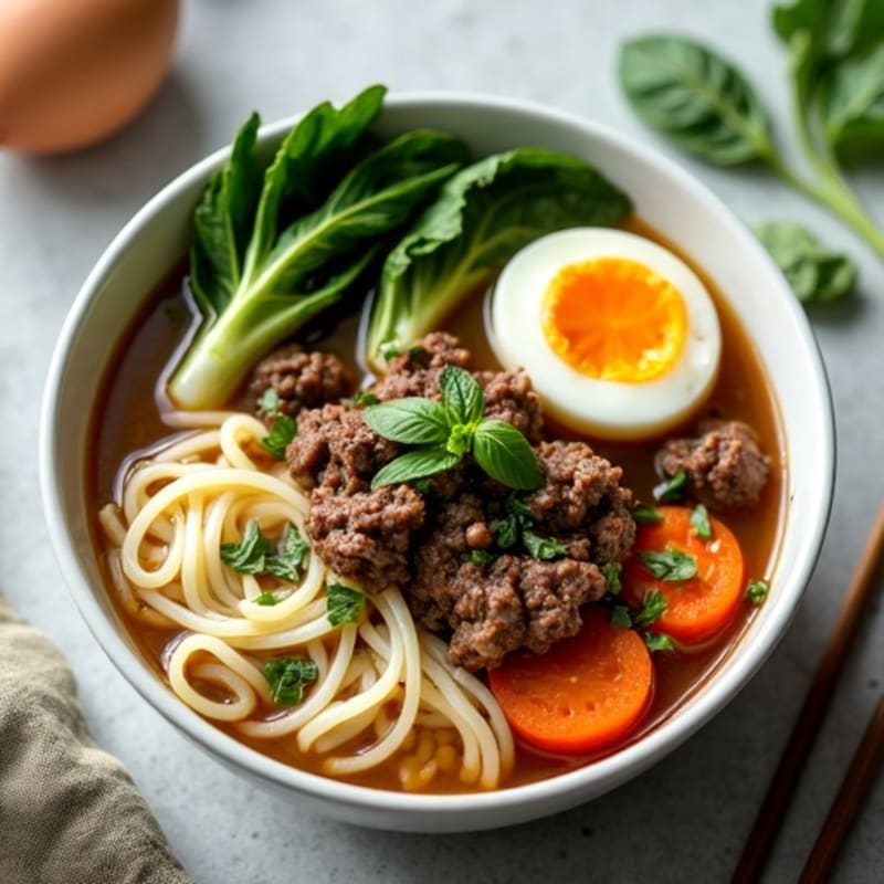 Aromatic Beef Noodle Soup with Fresh Herbs