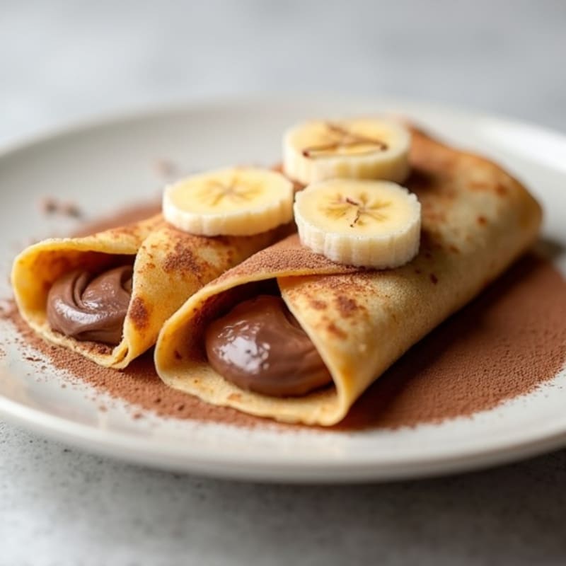 Banana Protein Crepes with Creamy Chocolate-Hazelnut Filling