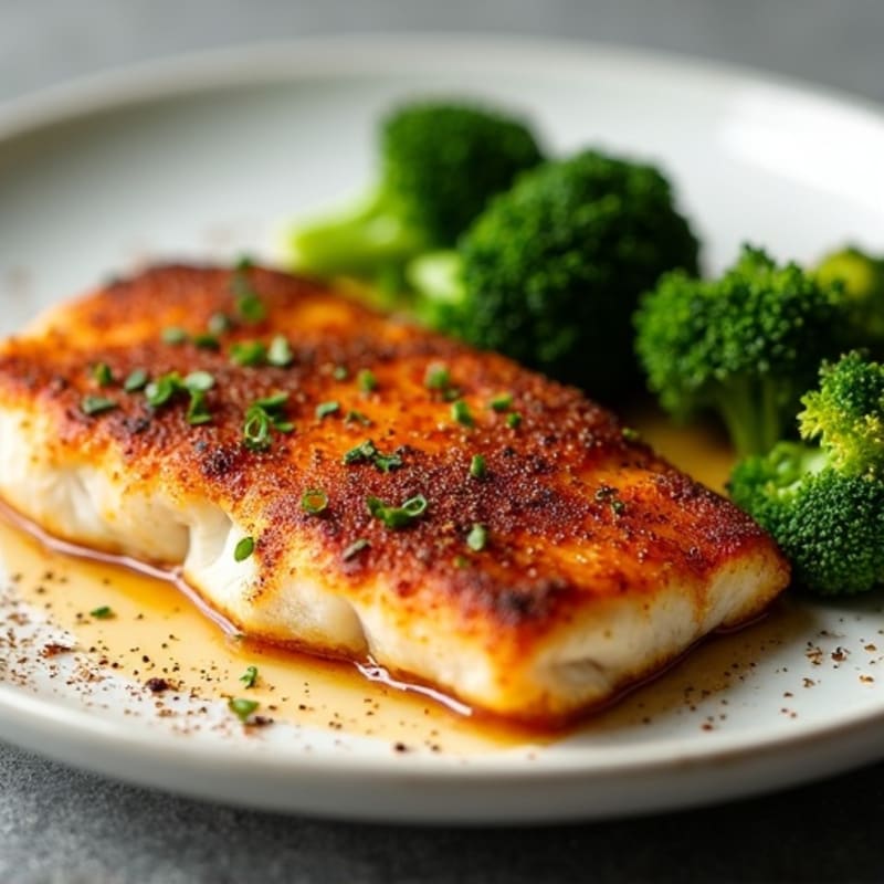 Crispy Cajun Blackened Catfish with Roasted Broccoli