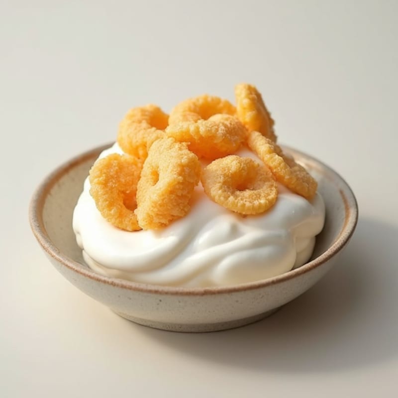 Greek Yogurt with Protein Powder and Rice Puffs