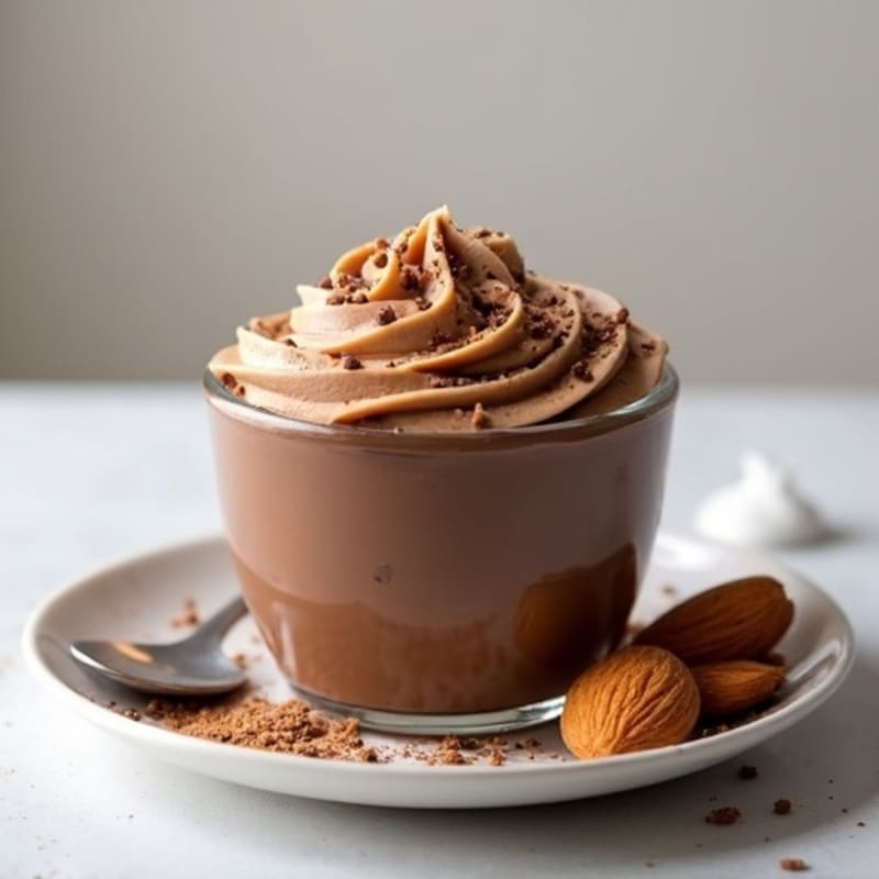 Silky Chocolate Protein Pudding with Almond Butter Swirl