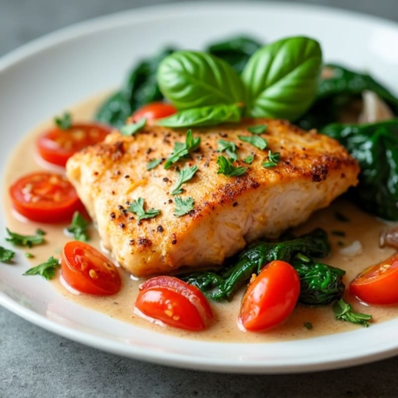 Creamy Tomato Basil Chicken with Spinach