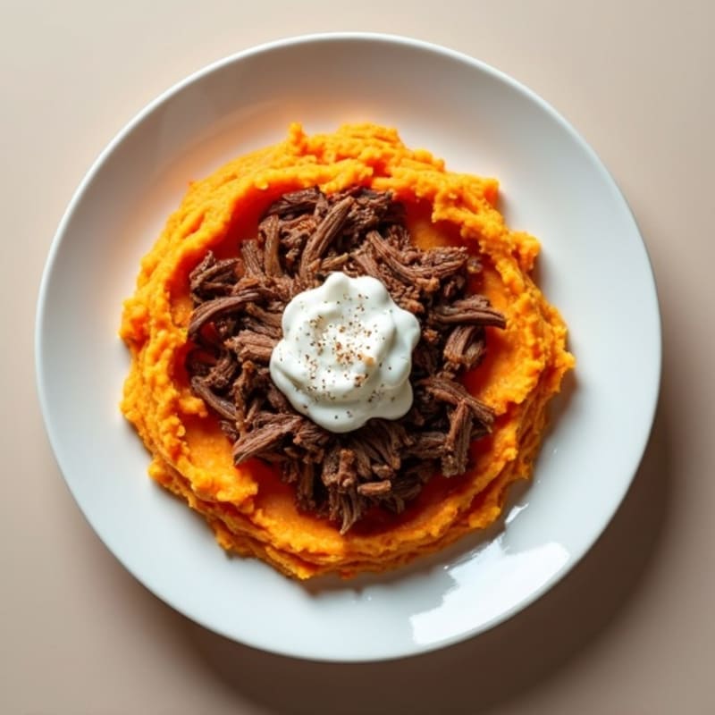 Cocoa-Spiced Shredded Beef with Creamy Sweet Potato